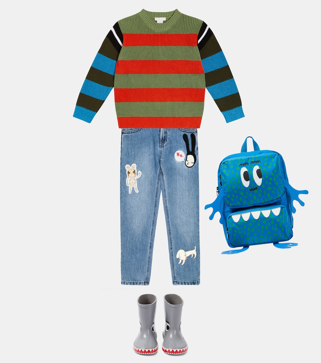 Striped cotton and wool sweater | Stella McCartney Kids