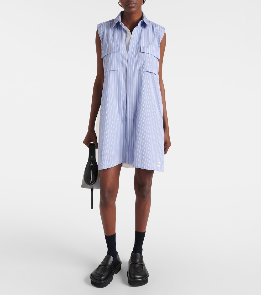 Robe chemise rayée en coton | Sacai