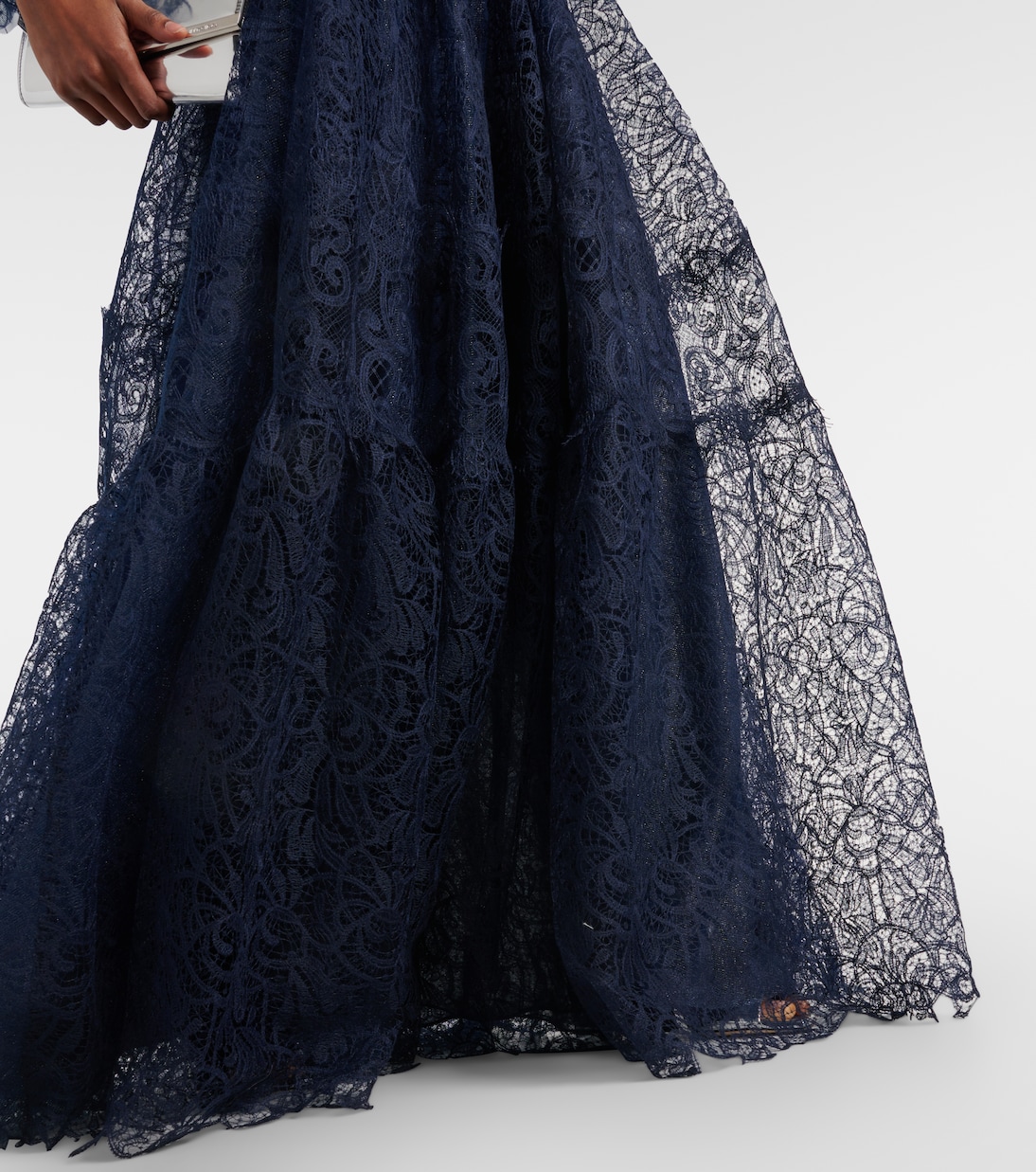 Vestido de fiesta de encaje con volantes | Costarellos