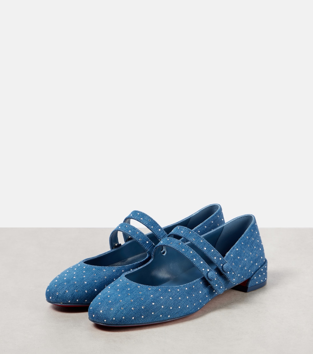 Sweet Jane embellished denim Mary Jane flats | Christian Louboutin