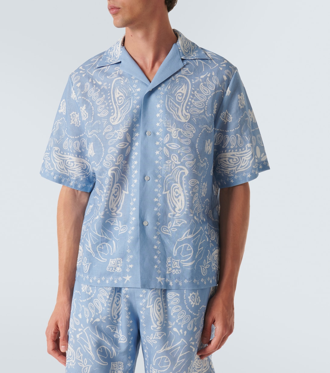 Chemise Bandana en lin et coton | Amiri