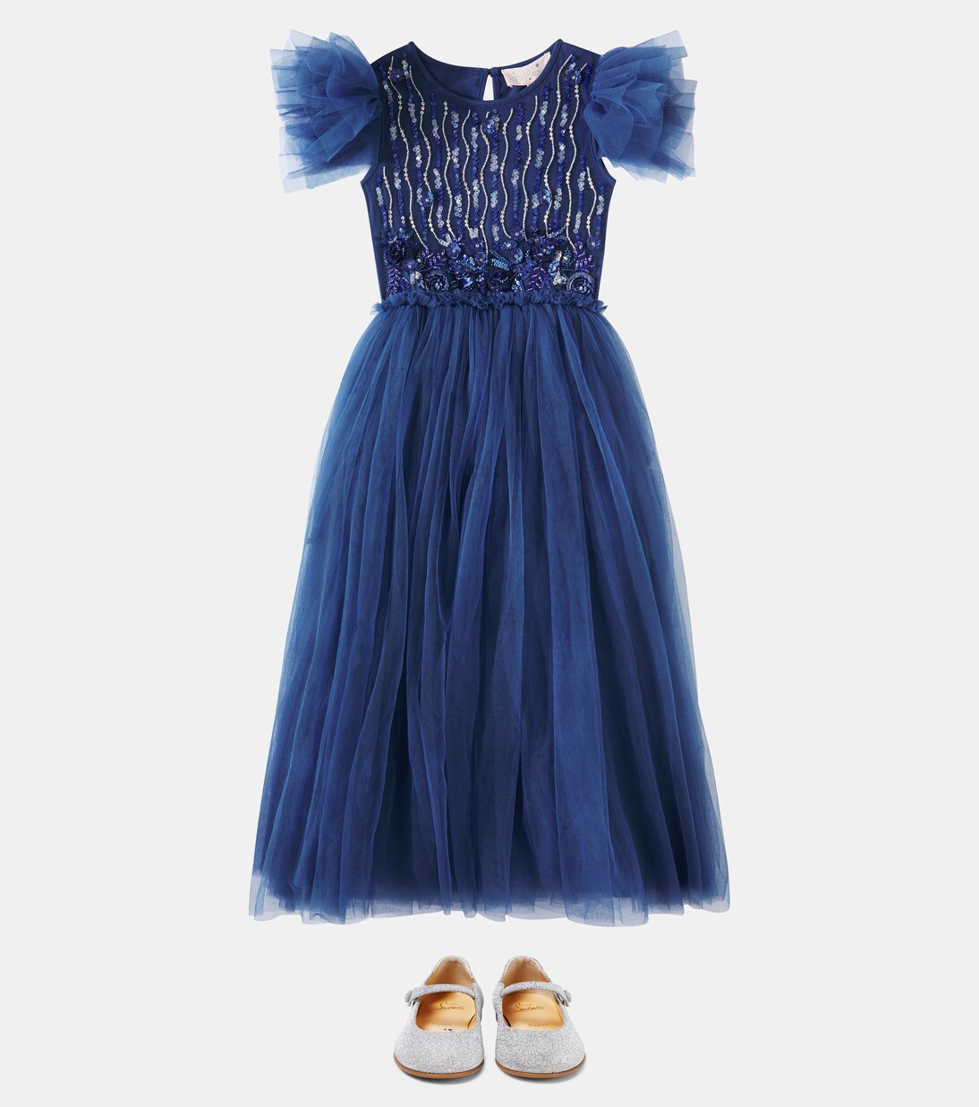 Robe Navy Wisteria en coton et tulle | Tutu Du Monde