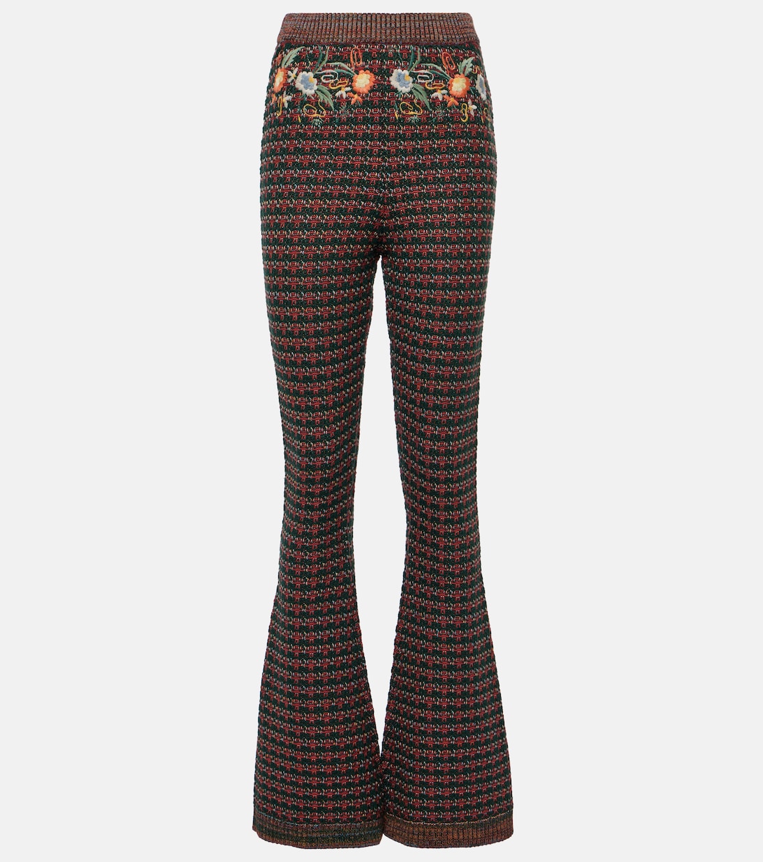 Pantaloni flared in maglia con ricamo | Etro