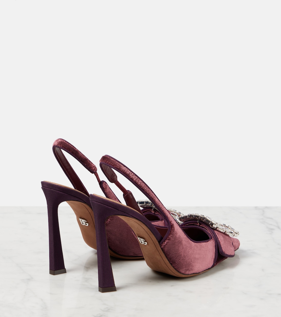 Pumps slingback in velluto con cristalli | Dolce&Gabbana