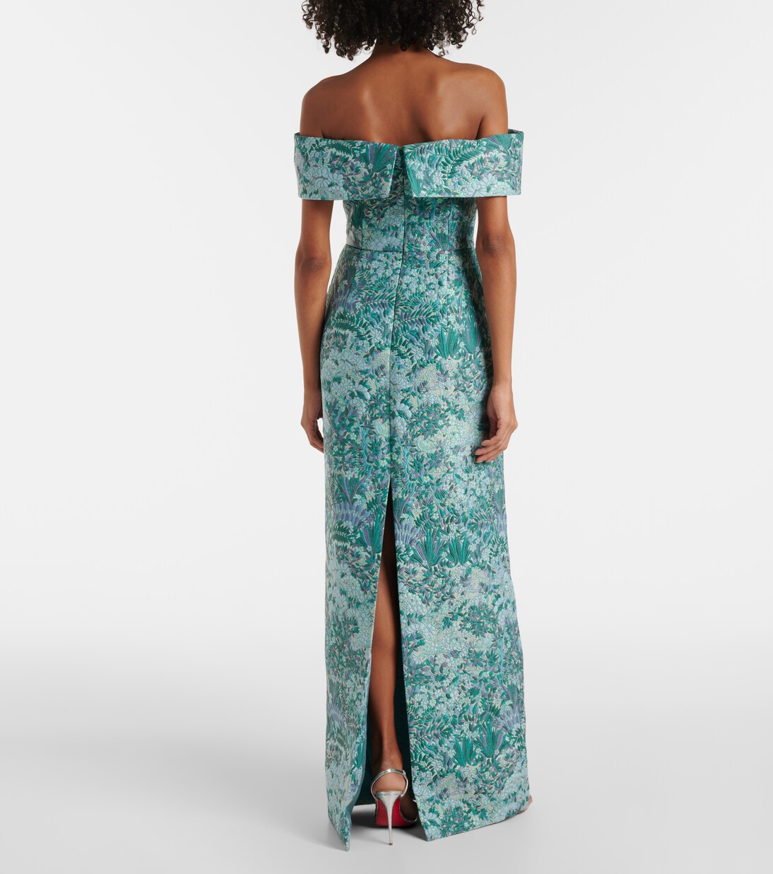 Robe longue Clover en brocart à fleurs | Markarian
