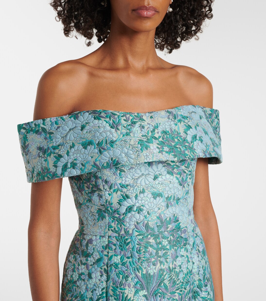 Robe longue Clover en brocart à fleurs | Markarian