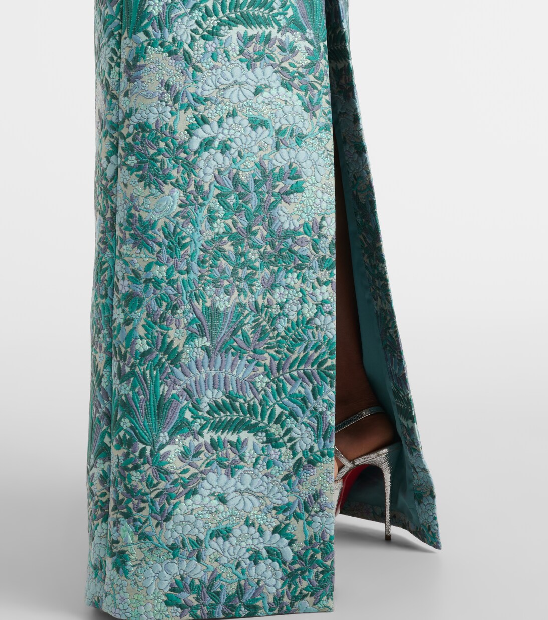 Robe longue Clover en brocart à fleurs | Markarian