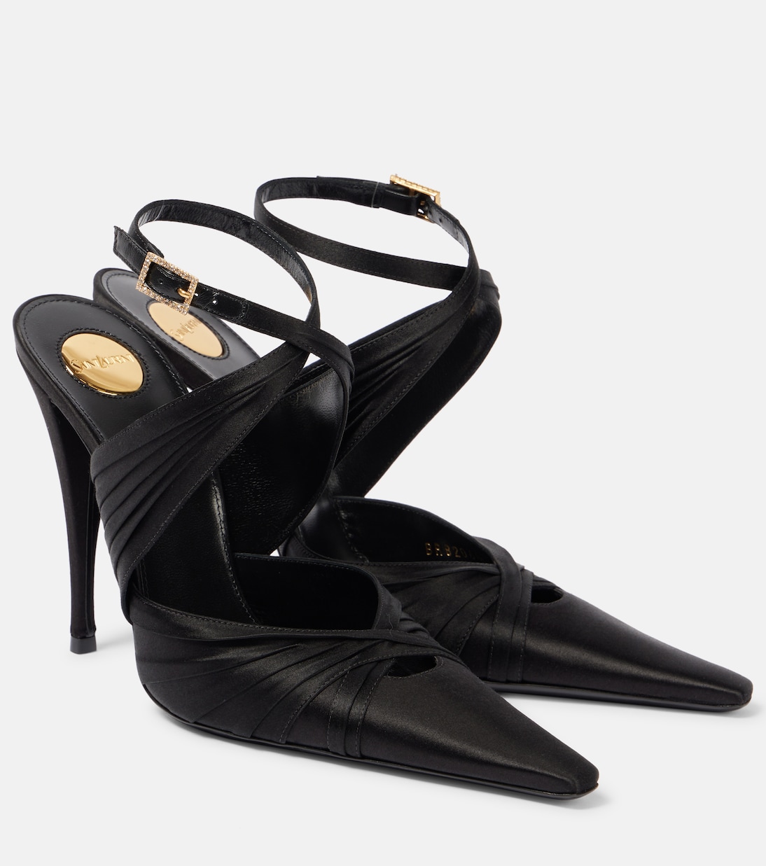 Pumps slingback Véronique 110 in raso | Saint Laurent