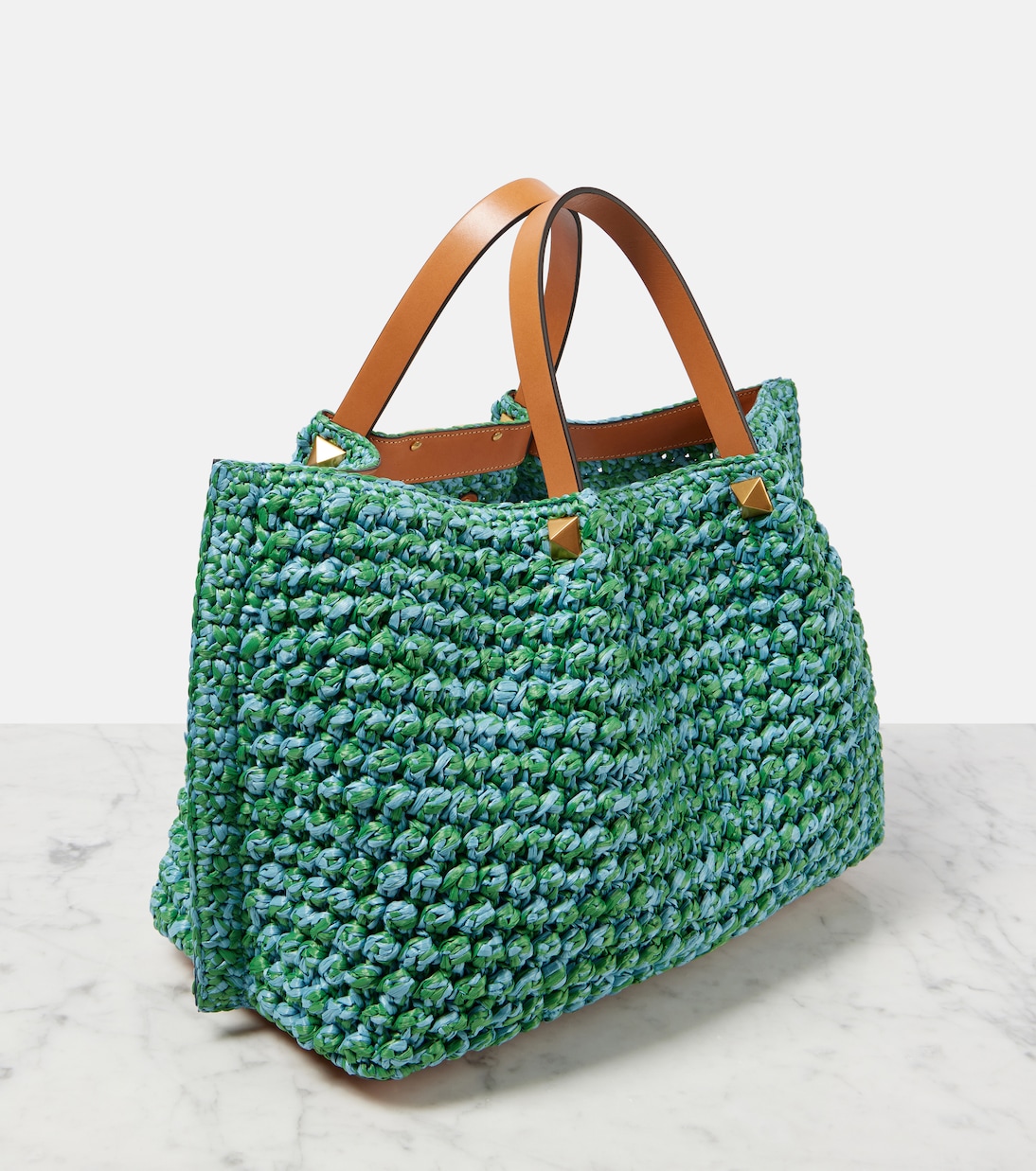 VLogo Medium raffia-effect tote bag | Valentino Garavani