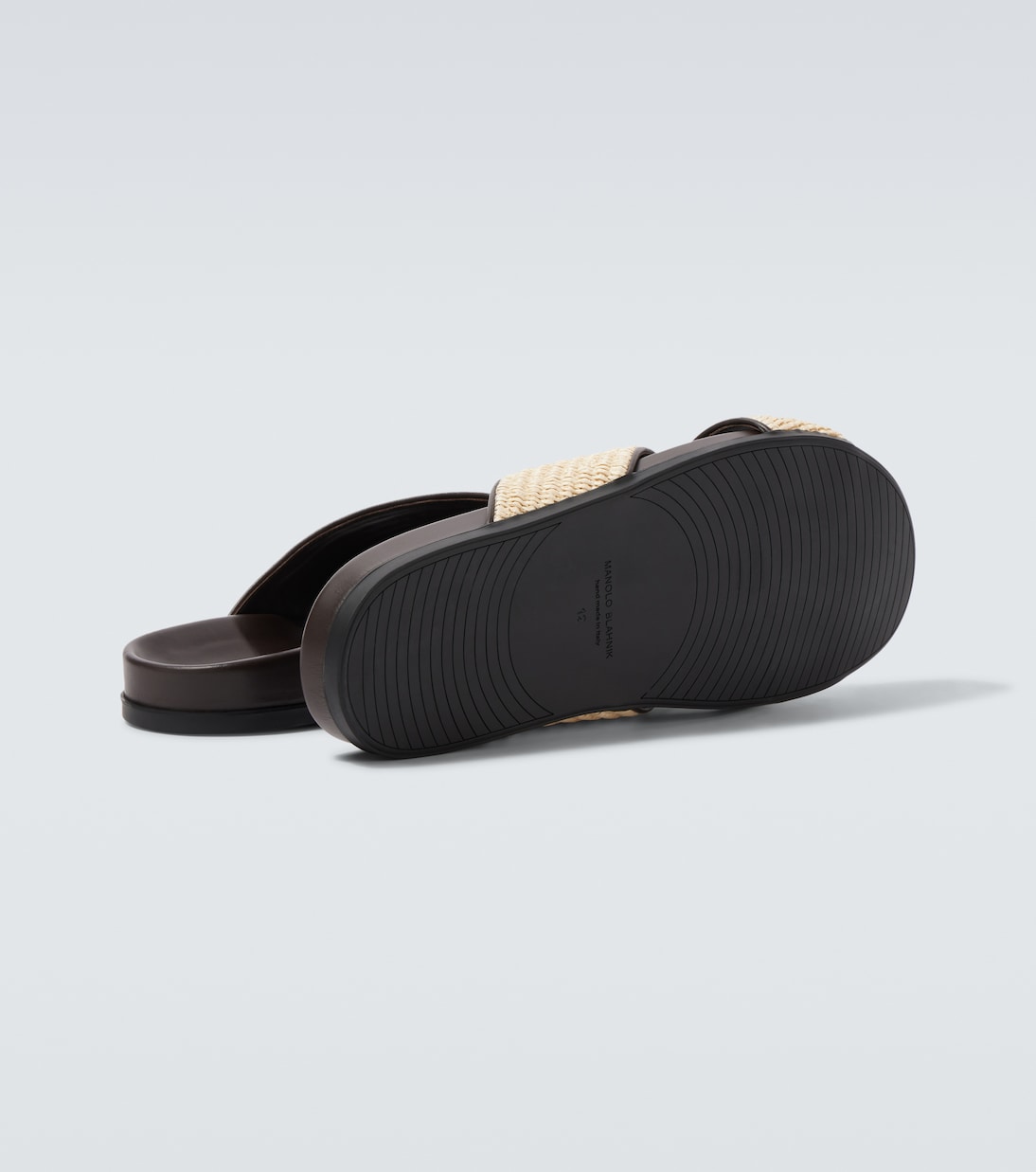 Sandalen Chiltern aus Raffiabast mit Leder | Manolo Blahnik