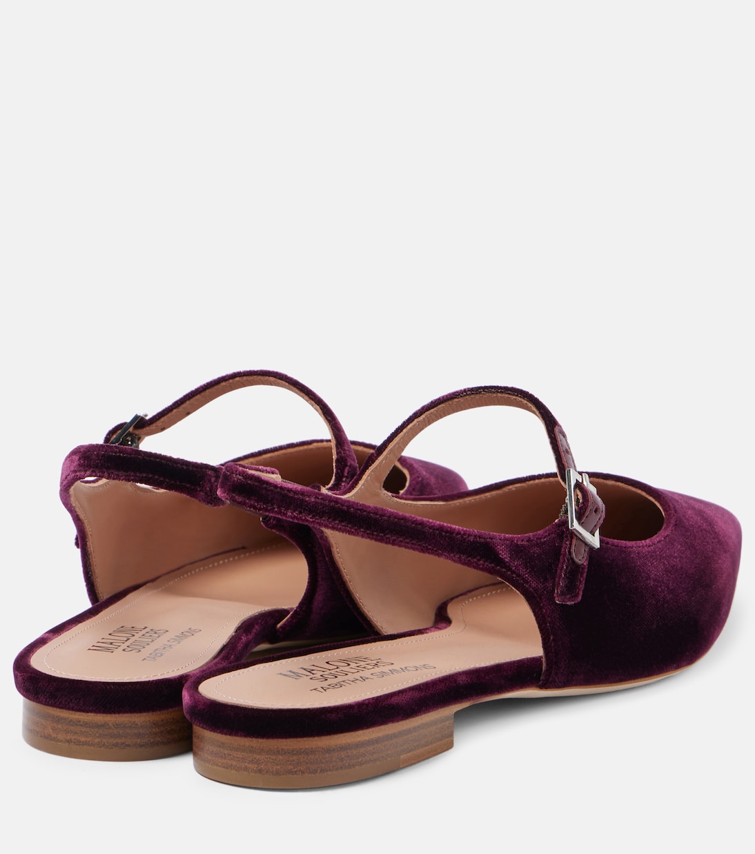 Karla velvet slingback flats | Malone Souliers