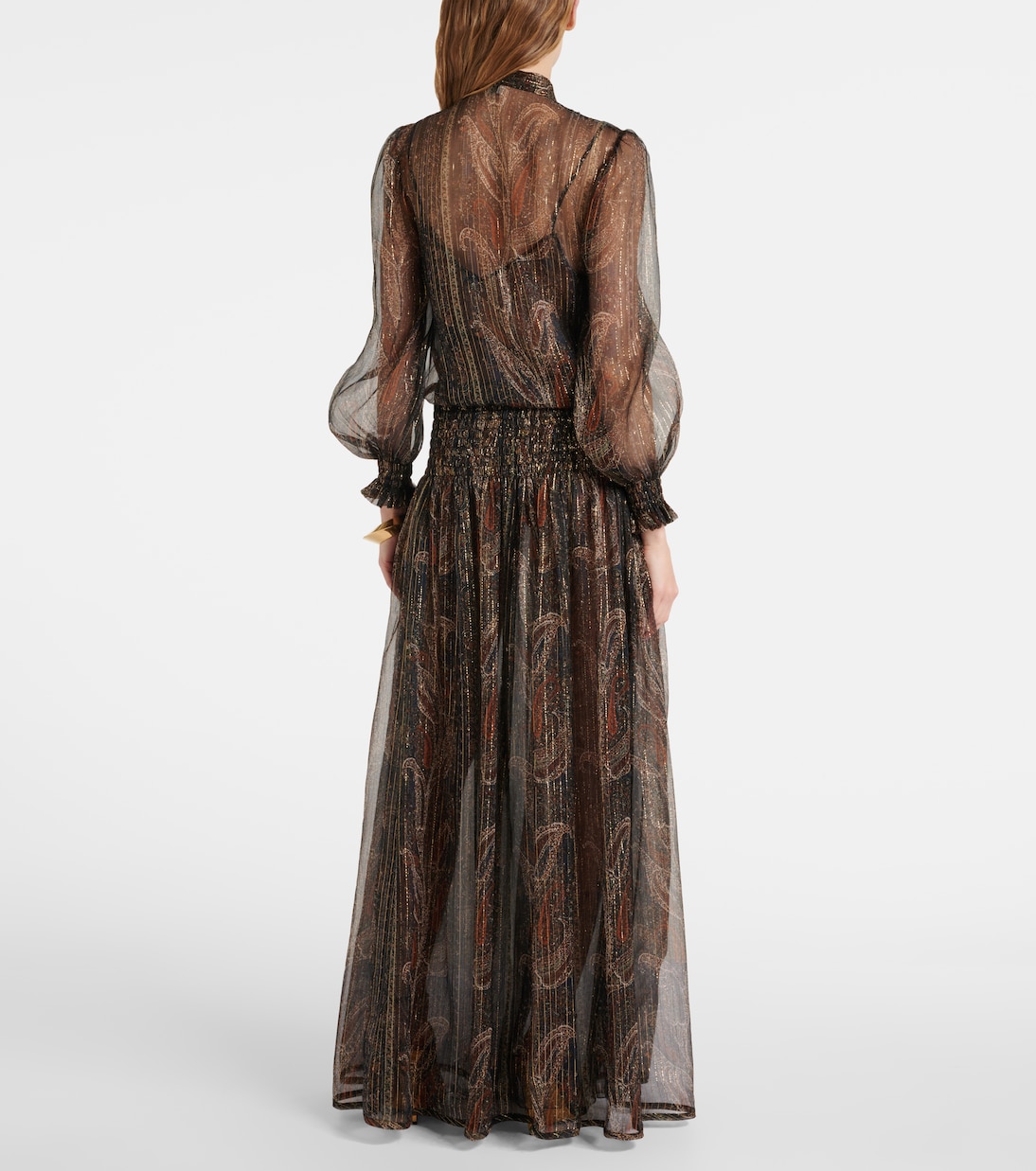 Paisley silk-blend crepon maxi dress | Saint Laurent