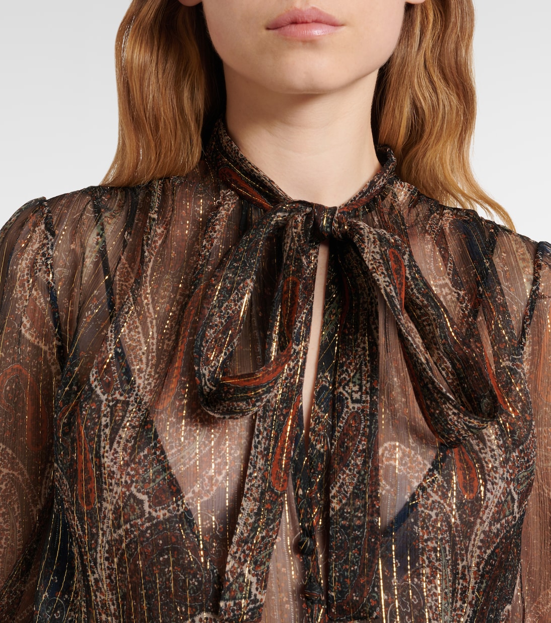 Paisley silk-blend crepon maxi dress | Saint Laurent