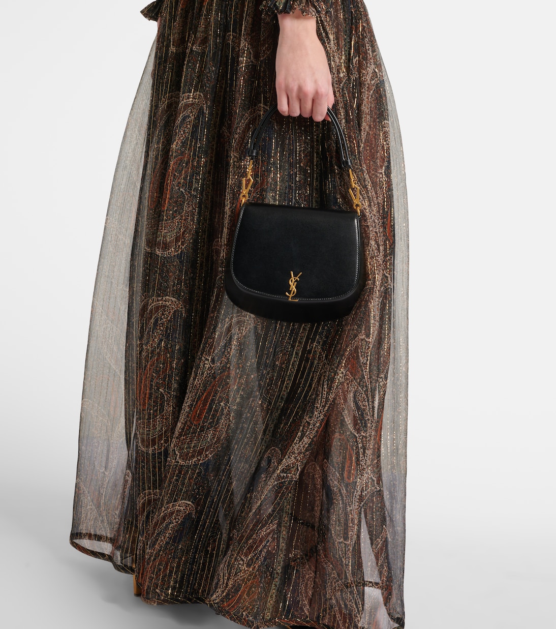 Paisley silk-blend crepon maxi dress | Saint Laurent