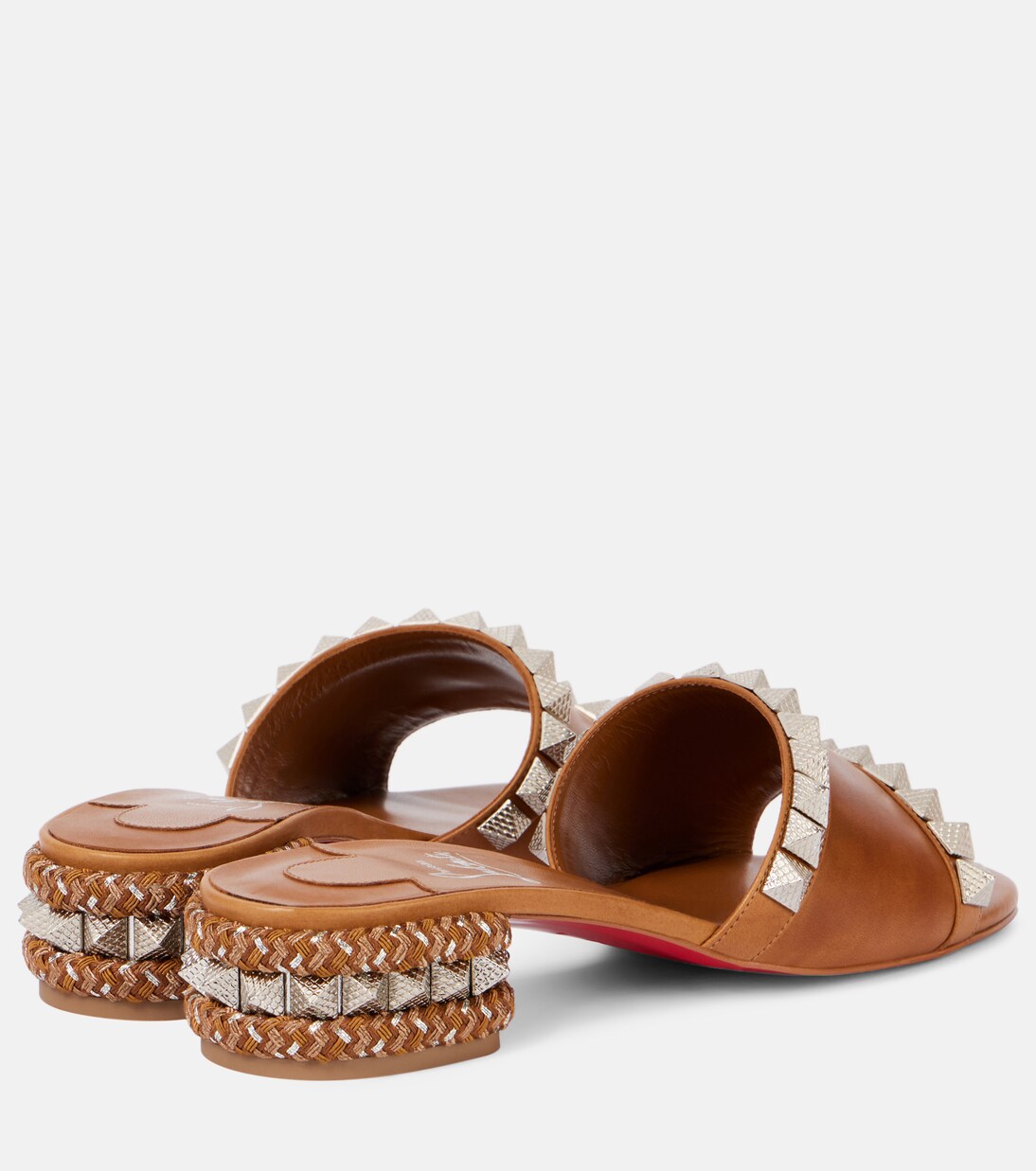 Mules Pyramule 30 de piel con púas | Christian Louboutin