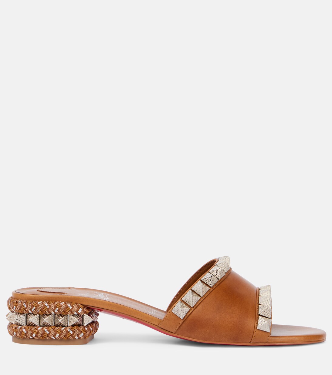 Mules Pyramule 30 de piel con púas | Christian Louboutin