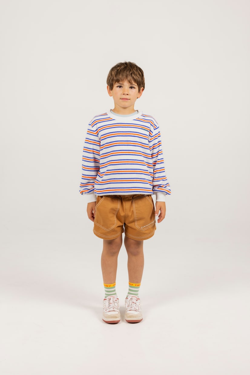 Striped cotton terry sweatshirt | Tinycottons