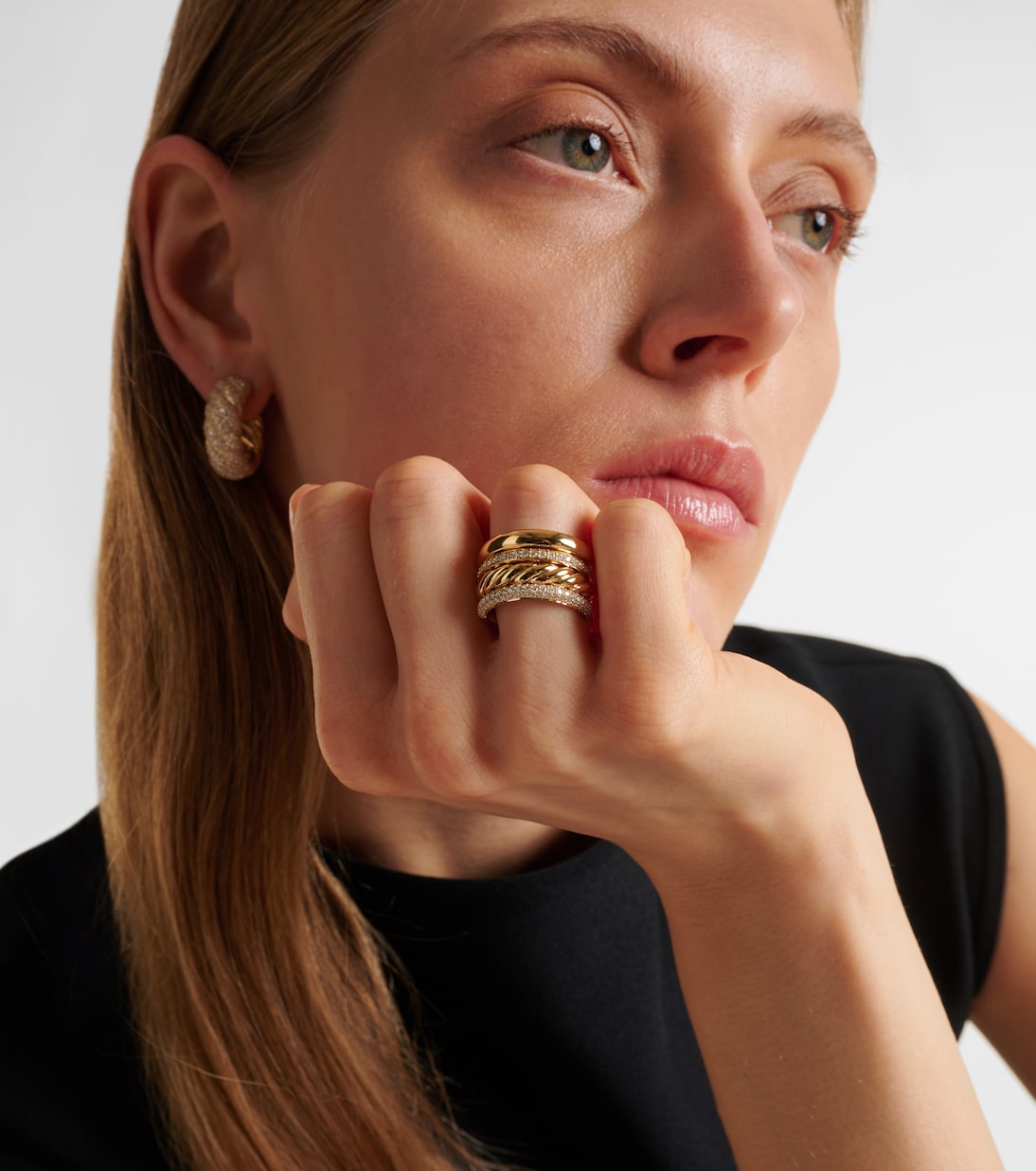 DY Mercer® 18kt gold ring with diamonds | David Yurman