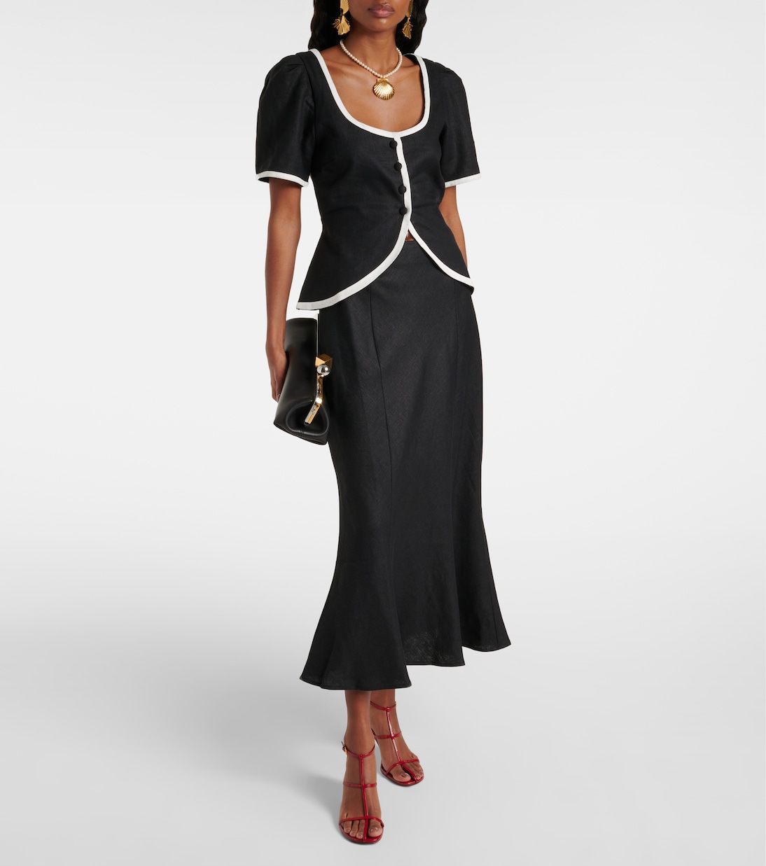 Falda midi de lino | Faithfull