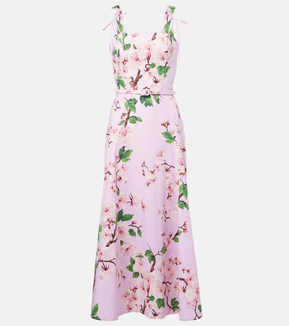 Floral cotton-blend midi dress | Oscar de la Renta