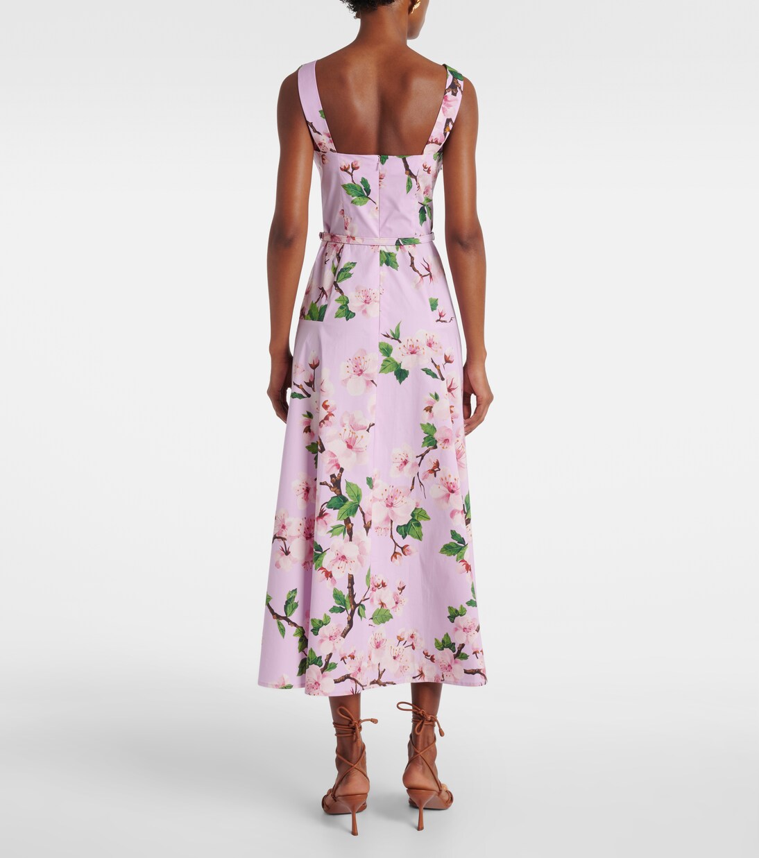 Floral cotton-blend midi dress | Oscar de la Renta