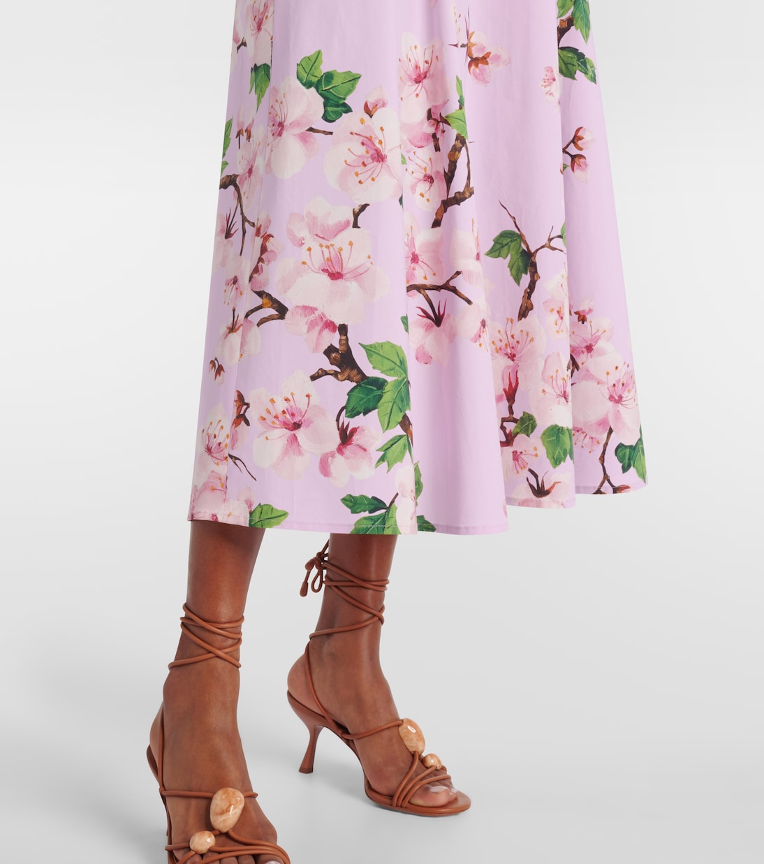 Floral cotton-blend midi dress | Oscar de la Renta