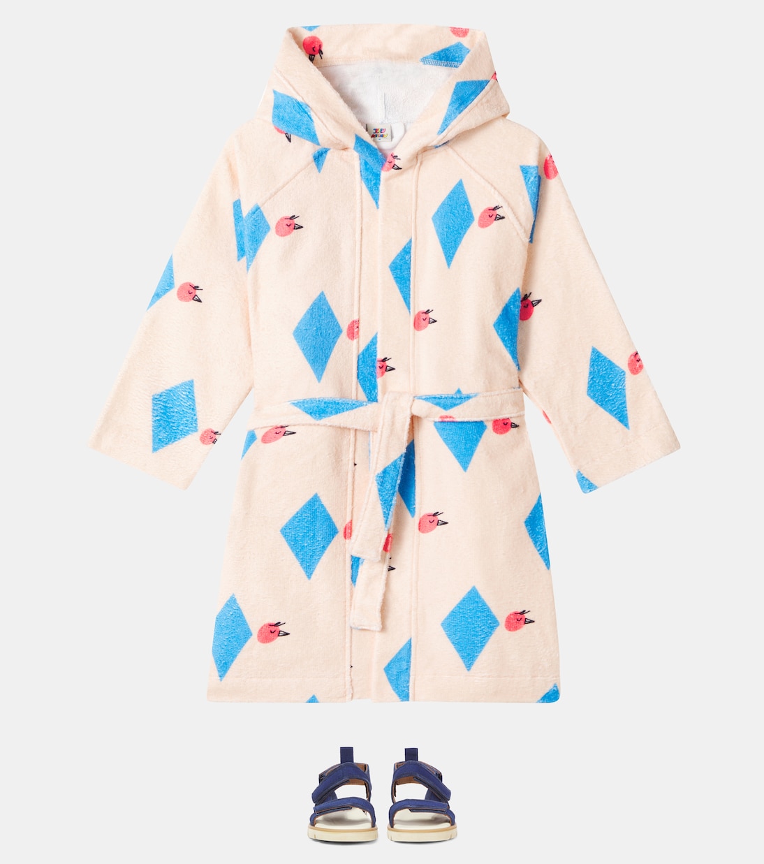 Diamond Bird printed terry robe | Jellymallow