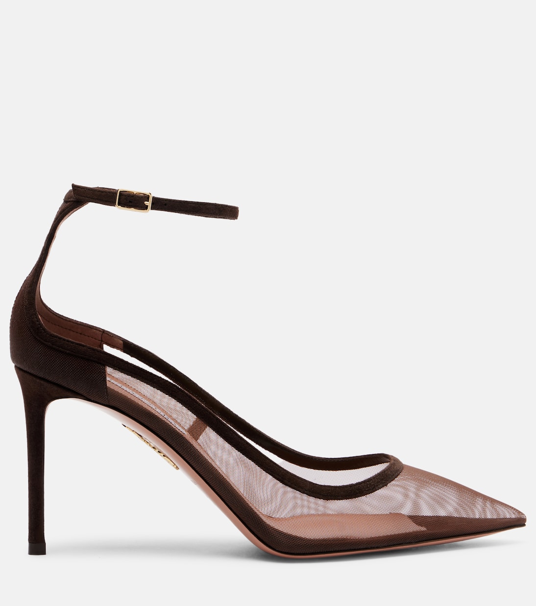 Love Affair 85 suede-trimmed mesh pumps | Aquazzura