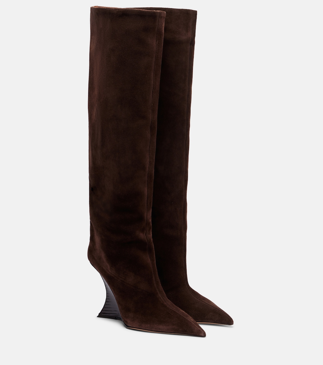 Nina suede knee-high wedge boots | Paris Texas