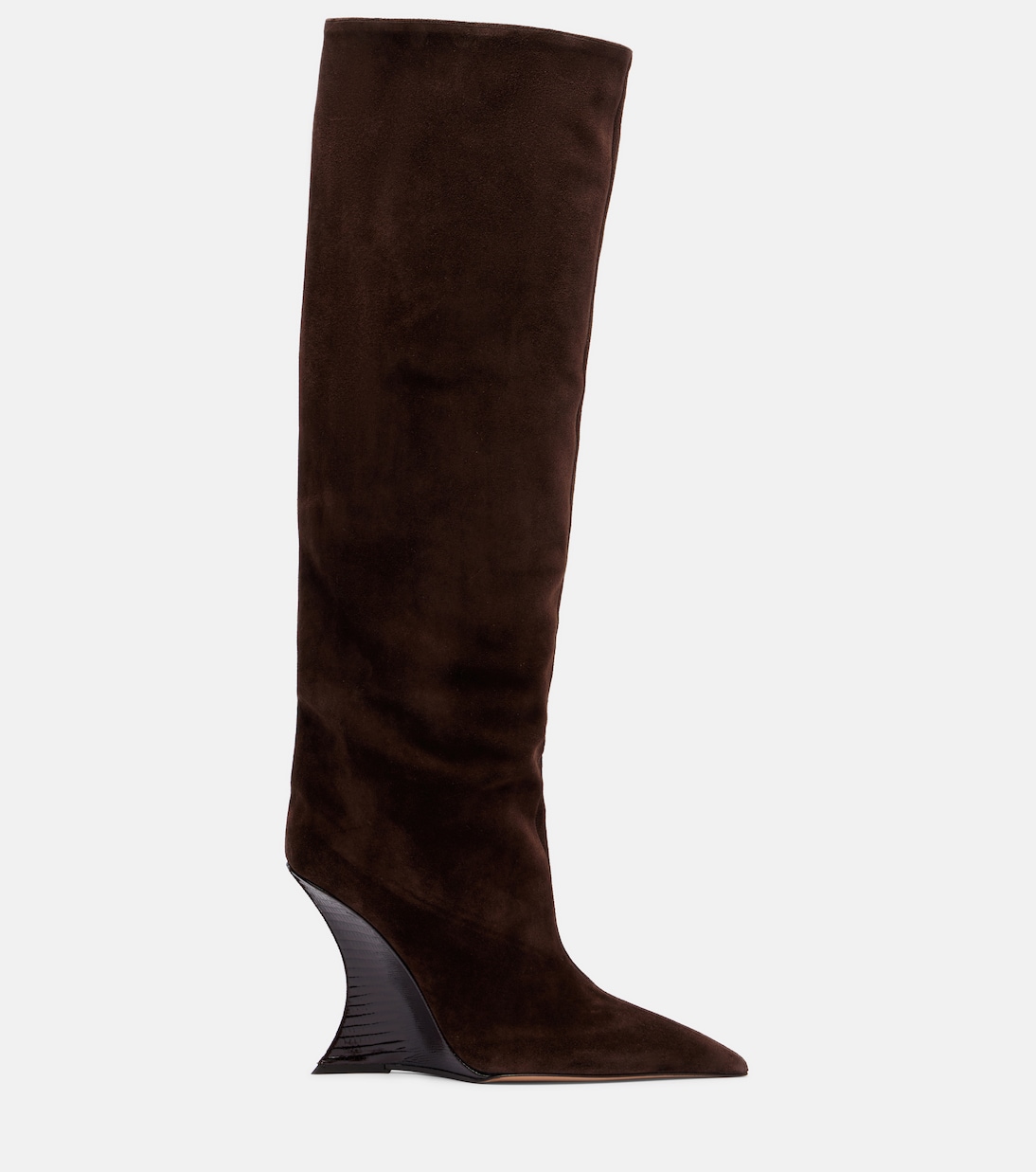 Nina suede knee-high wedge boots | Paris Texas
