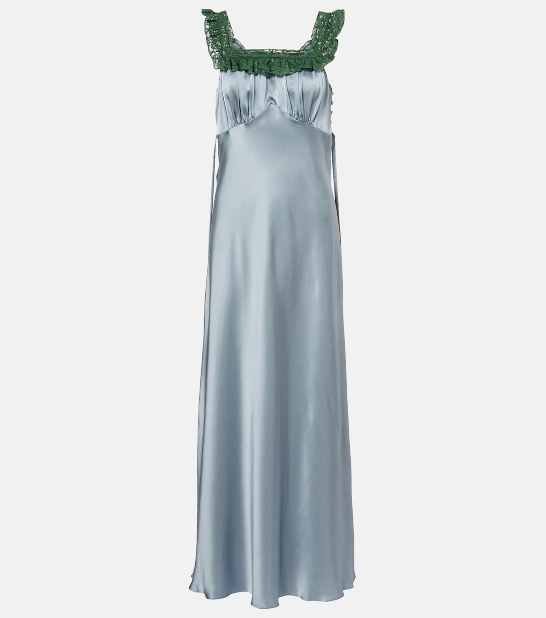 Maxikleid aus Seidensatin mit Spitze | Chloé
