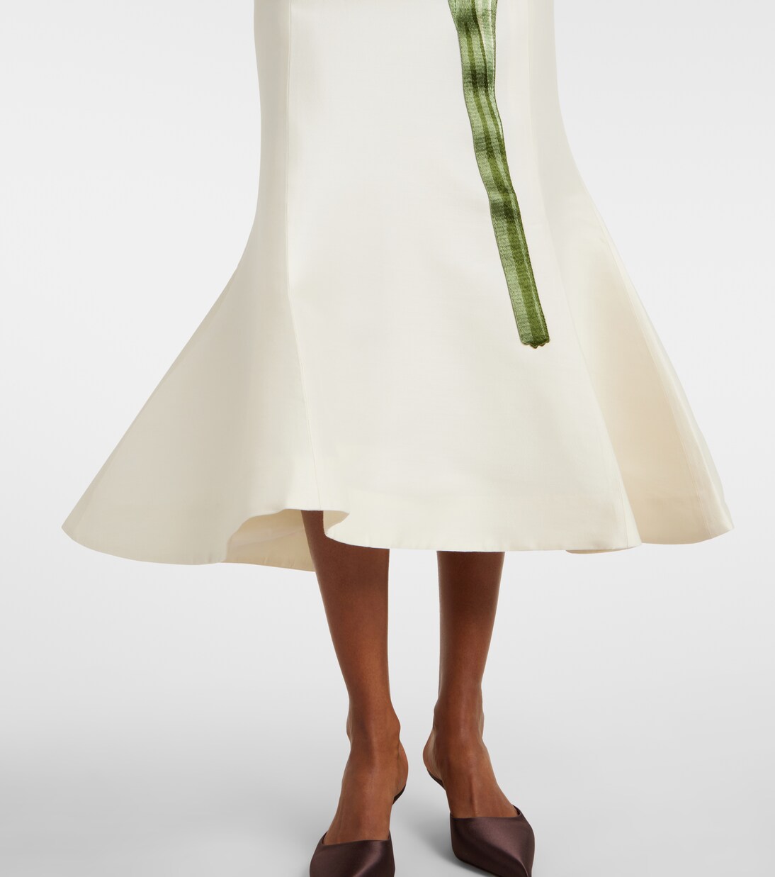 Regina floral wool and silk midi dress | Leo Lin