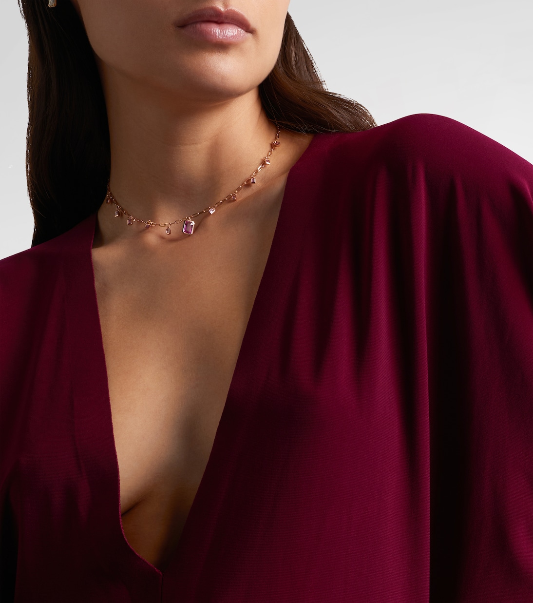 Gargantilla de oro rosa de 18 ct (750/1000) con zafiros | Shay Jewelry