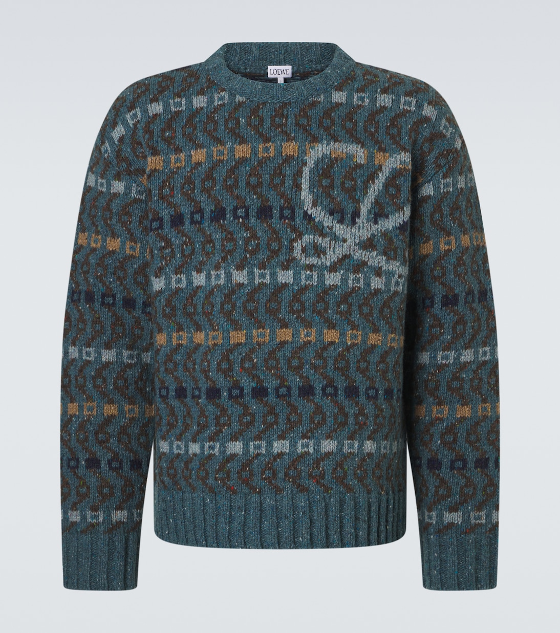 Logo intarsia wool-blend sweater | Loewe