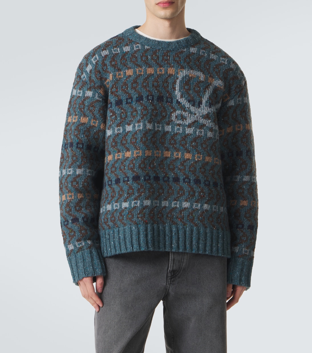 Logo intarsia wool-blend sweater | Loewe