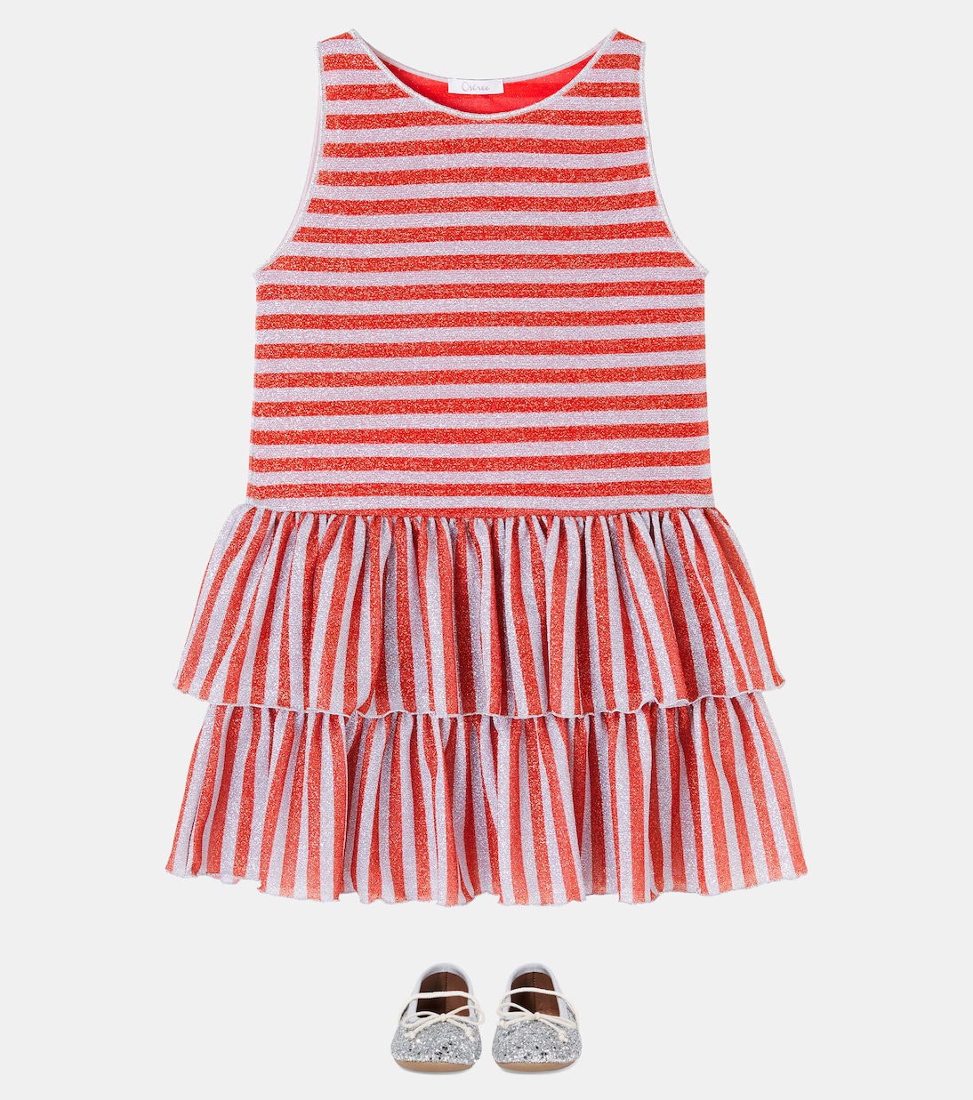 Striped lamé dress | Oséree Kids