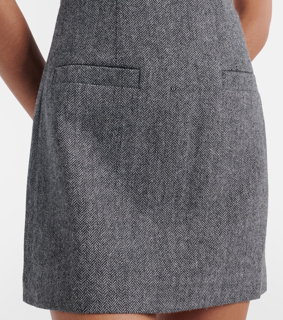 Herringbone wool-blend minidress | Self-Portrait