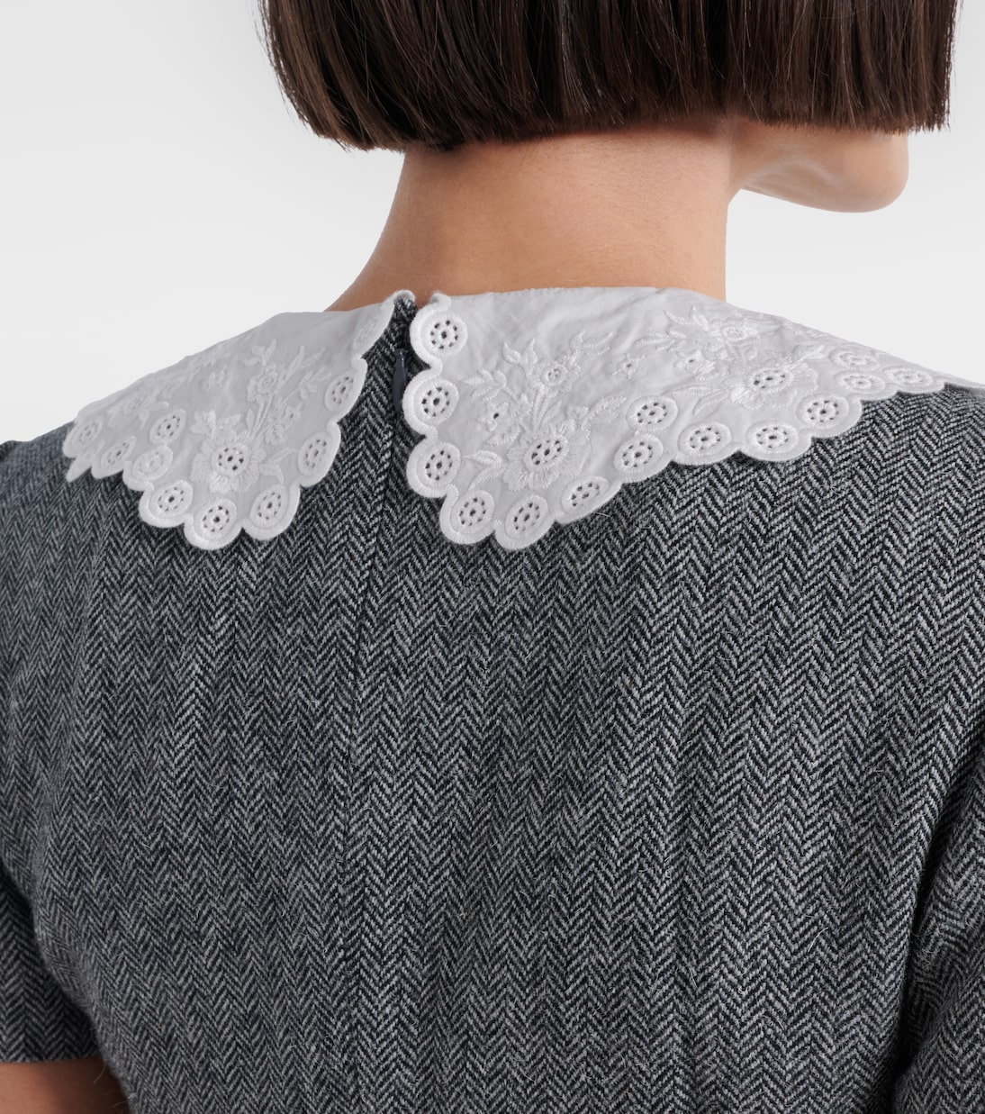 Herringbone wool-blend minidress | Self-Portrait