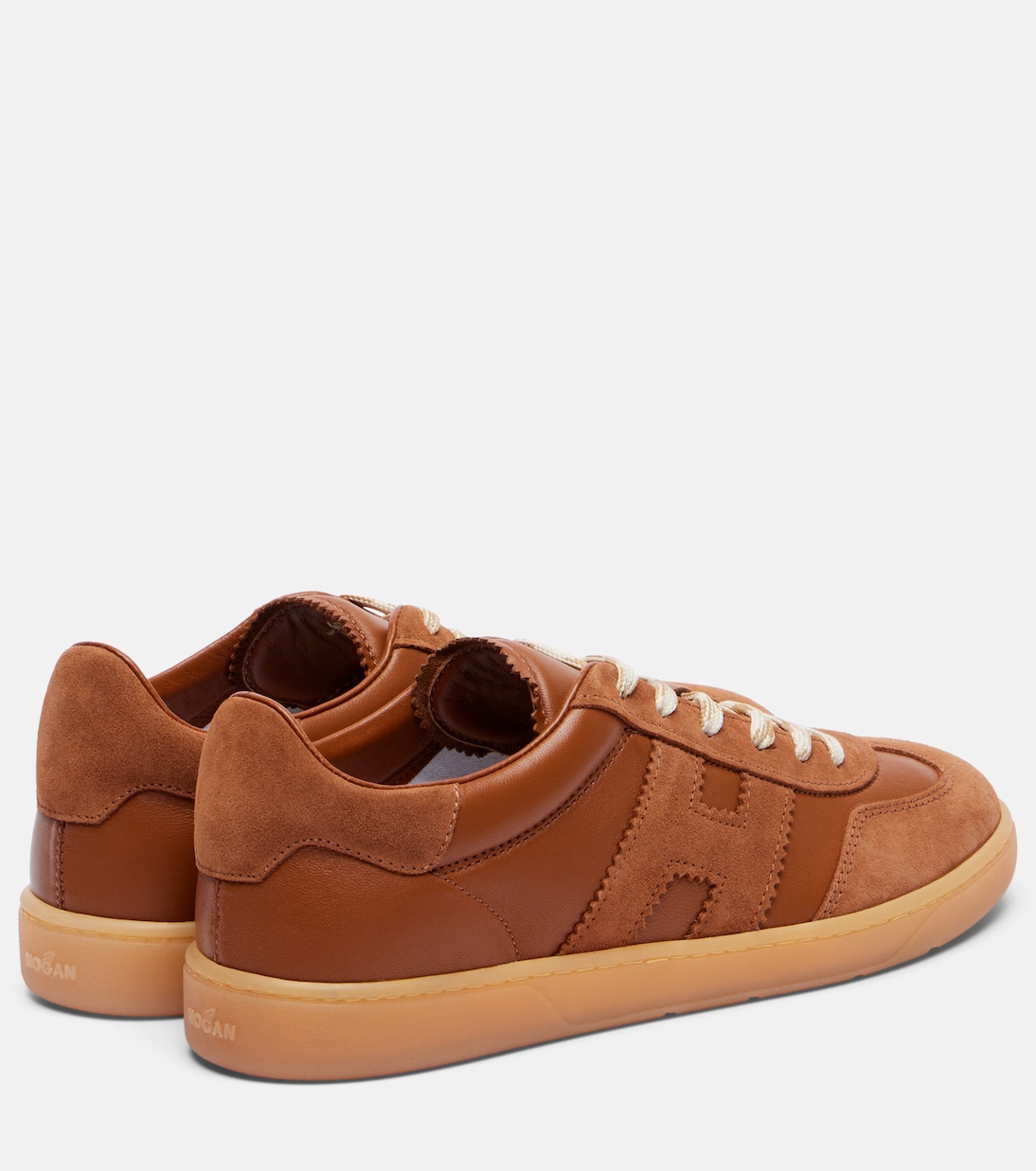 Cool suede-trimmed leather sneakers | Hogan