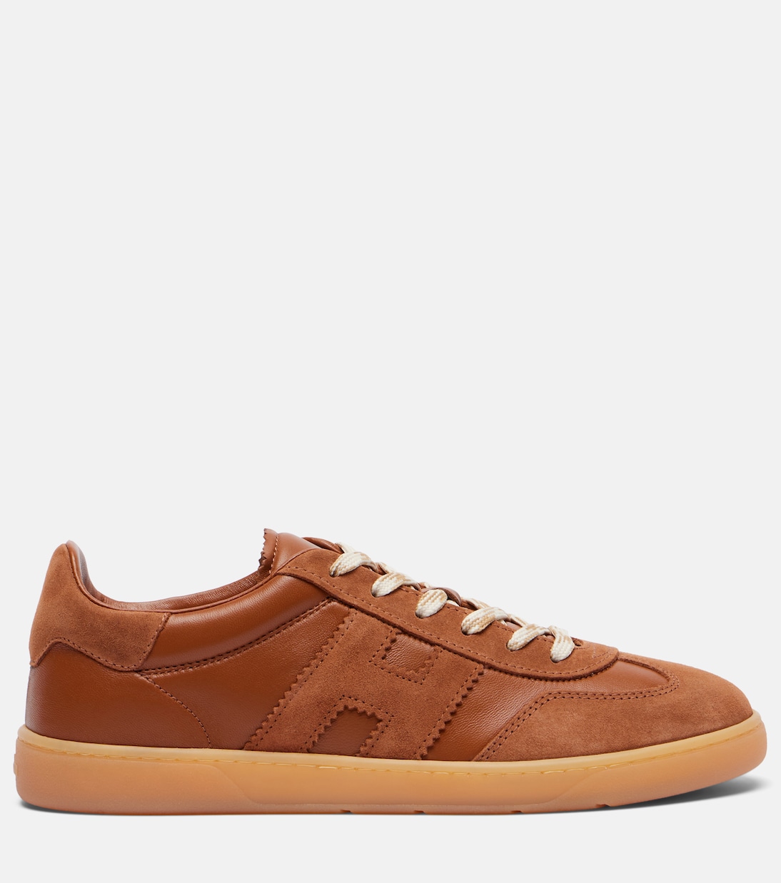 Cool suede-trimmed leather sneakers | Hogan