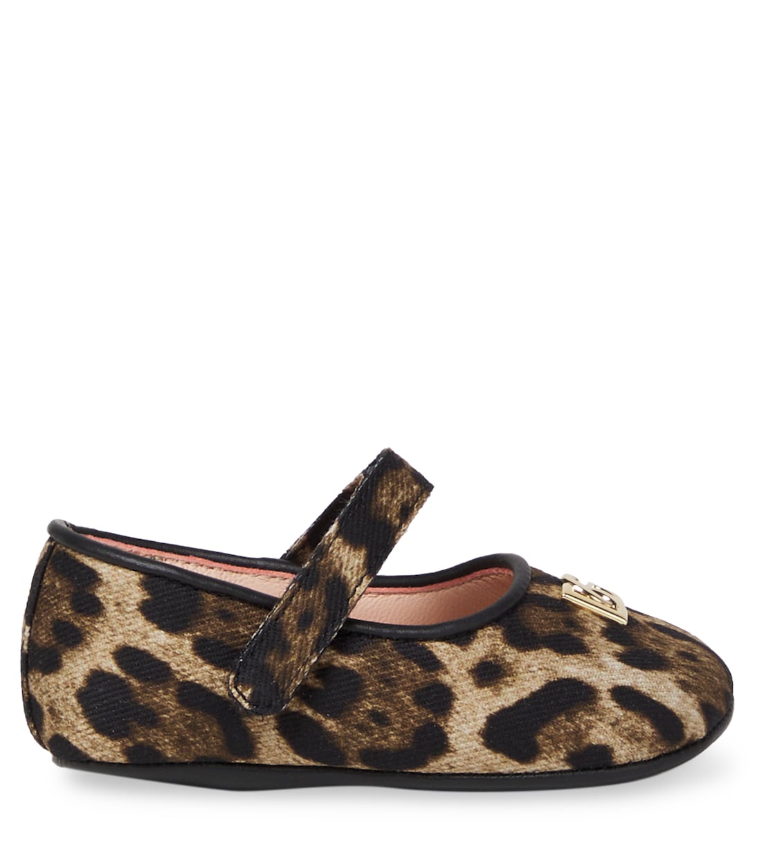 Baby leather-trimmed leopard-print ballet flats | Dolce&Gabbana Kids