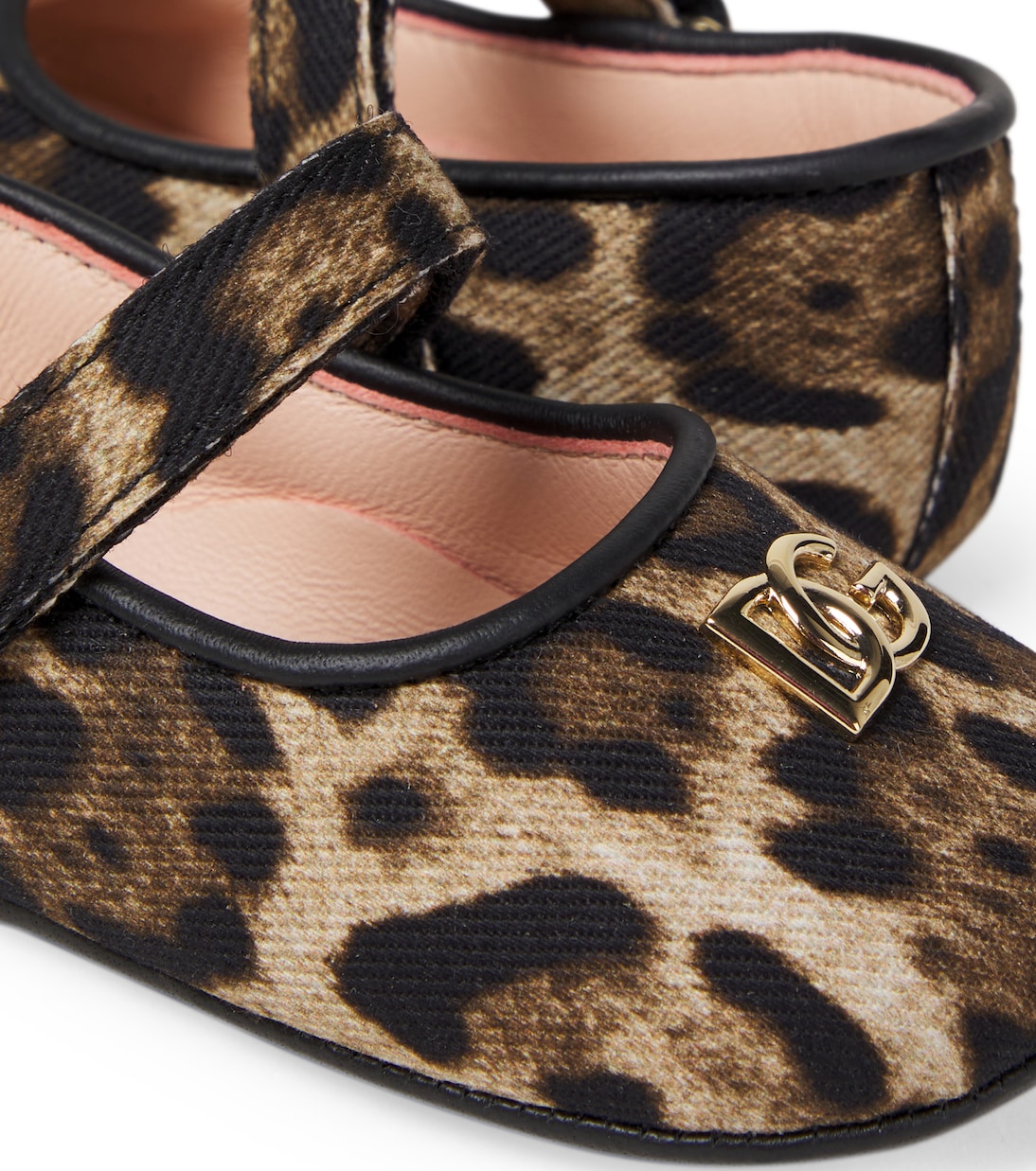 Baby leather-trimmed leopard-print ballet flats | Dolce&Gabbana Kids