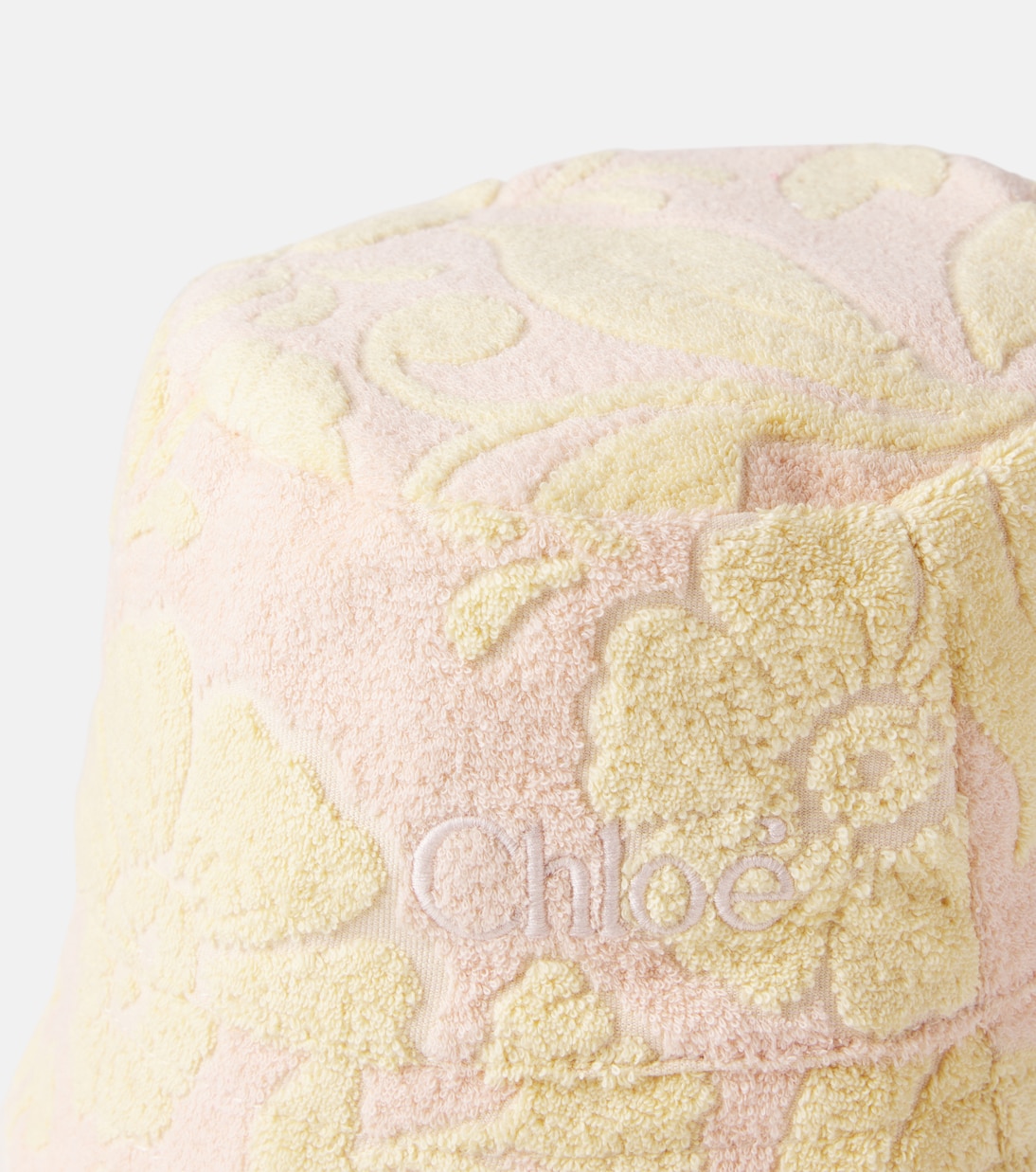 Floral cotton-blend terry bucket hat | Chloé Kids