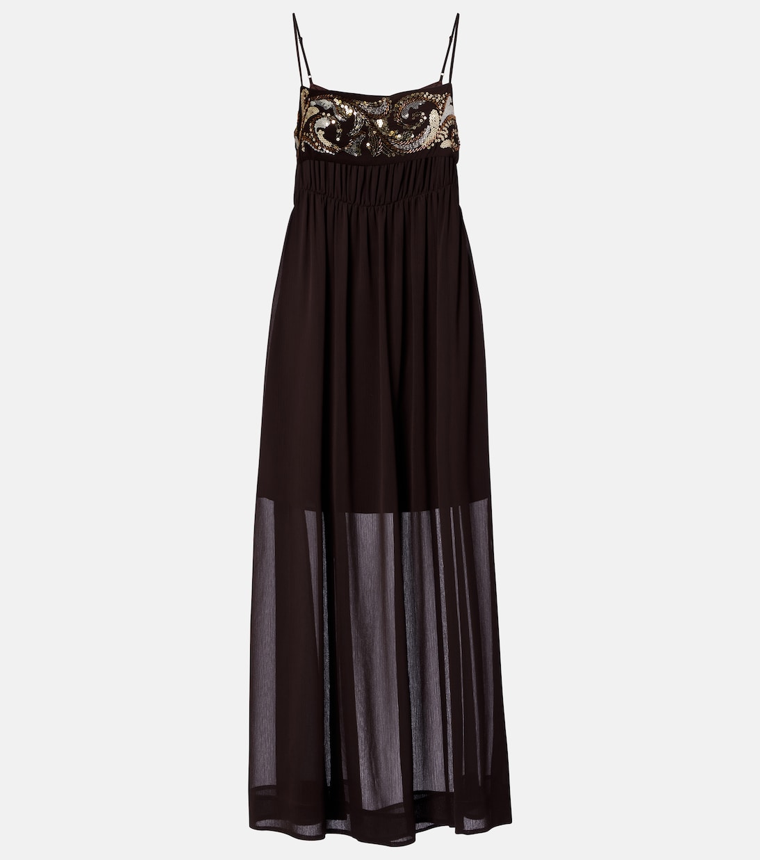 Sequined chiffon maxi dress | Xu Zhi