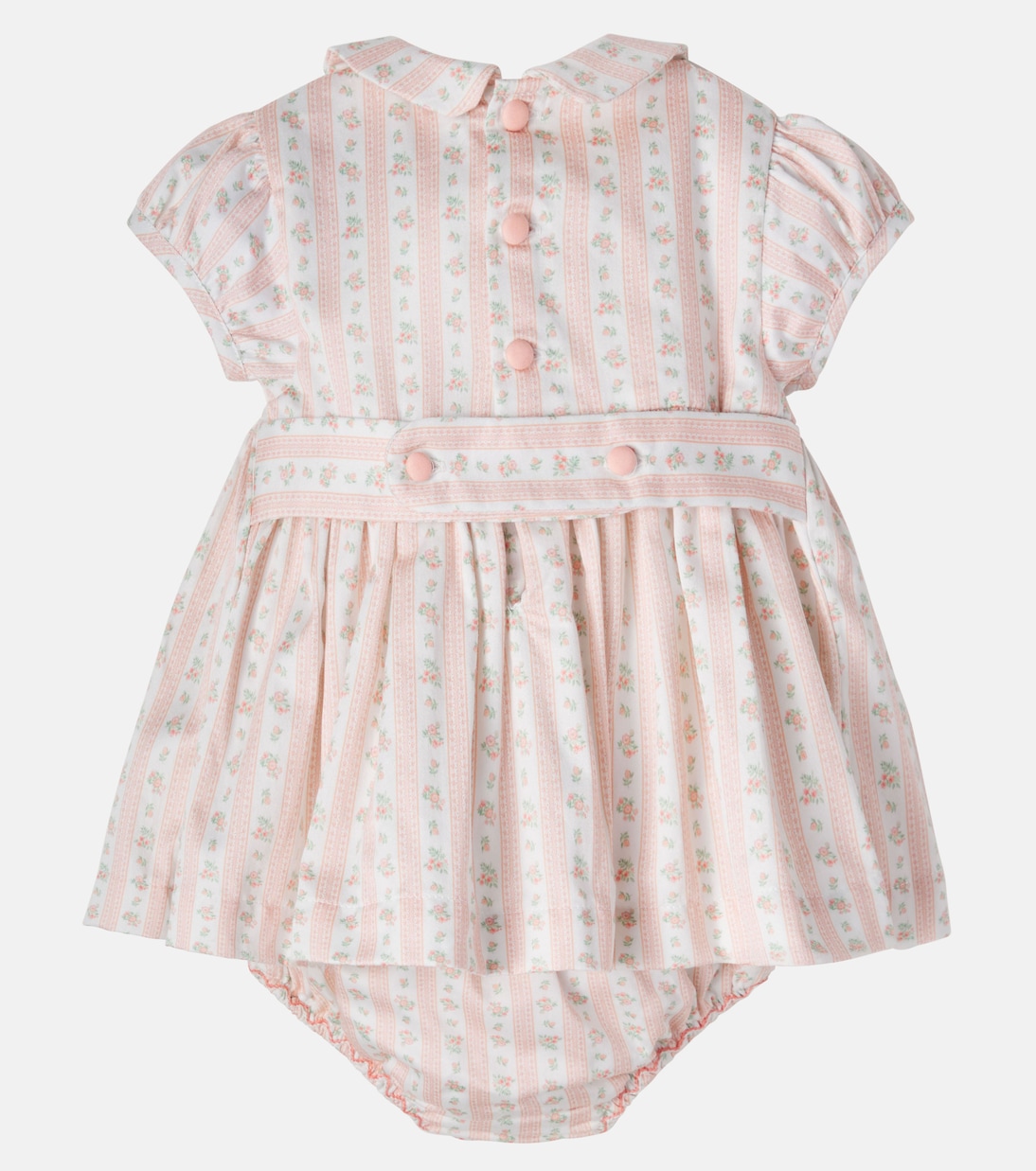 Bebé - set de vestido y braga Lana de algodón floral | La Coqueta