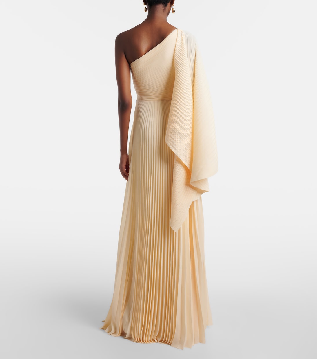 Maci pleated one-shoulder gown | Solace London