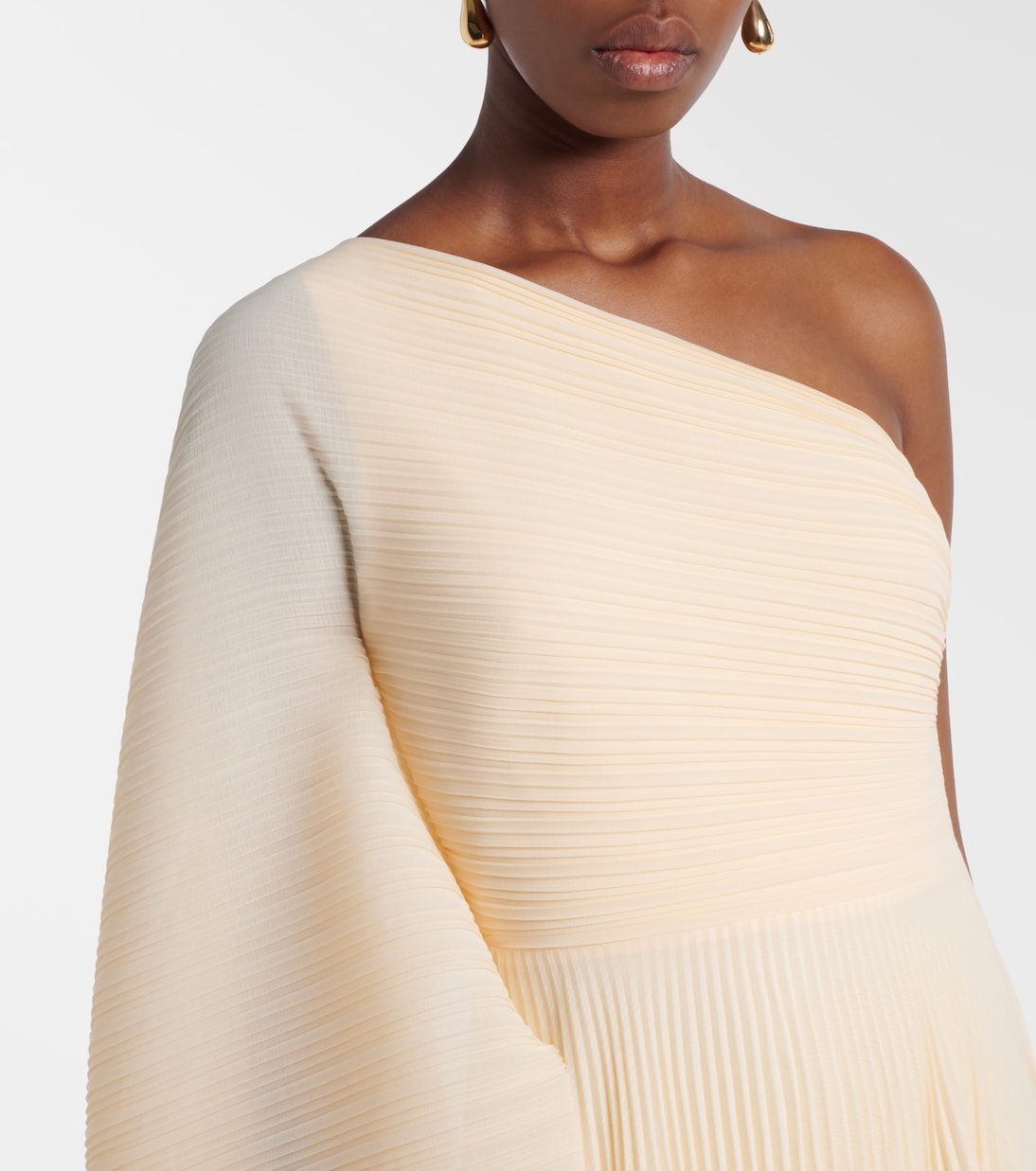 Maci pleated one-shoulder gown | Solace London