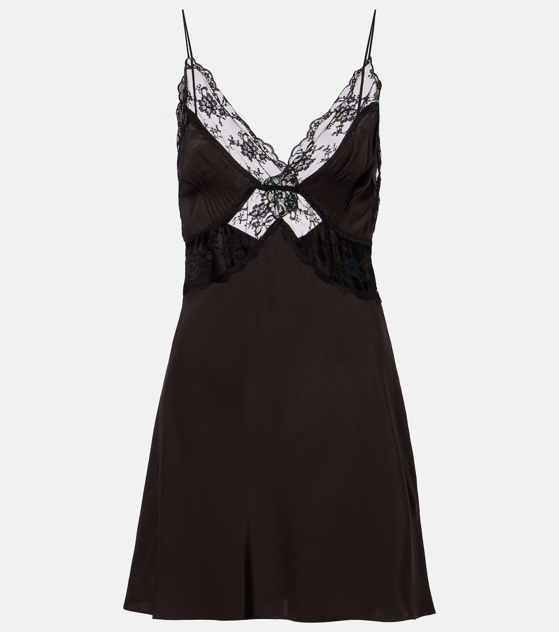 Lace-trimmed silk minidress | SIR