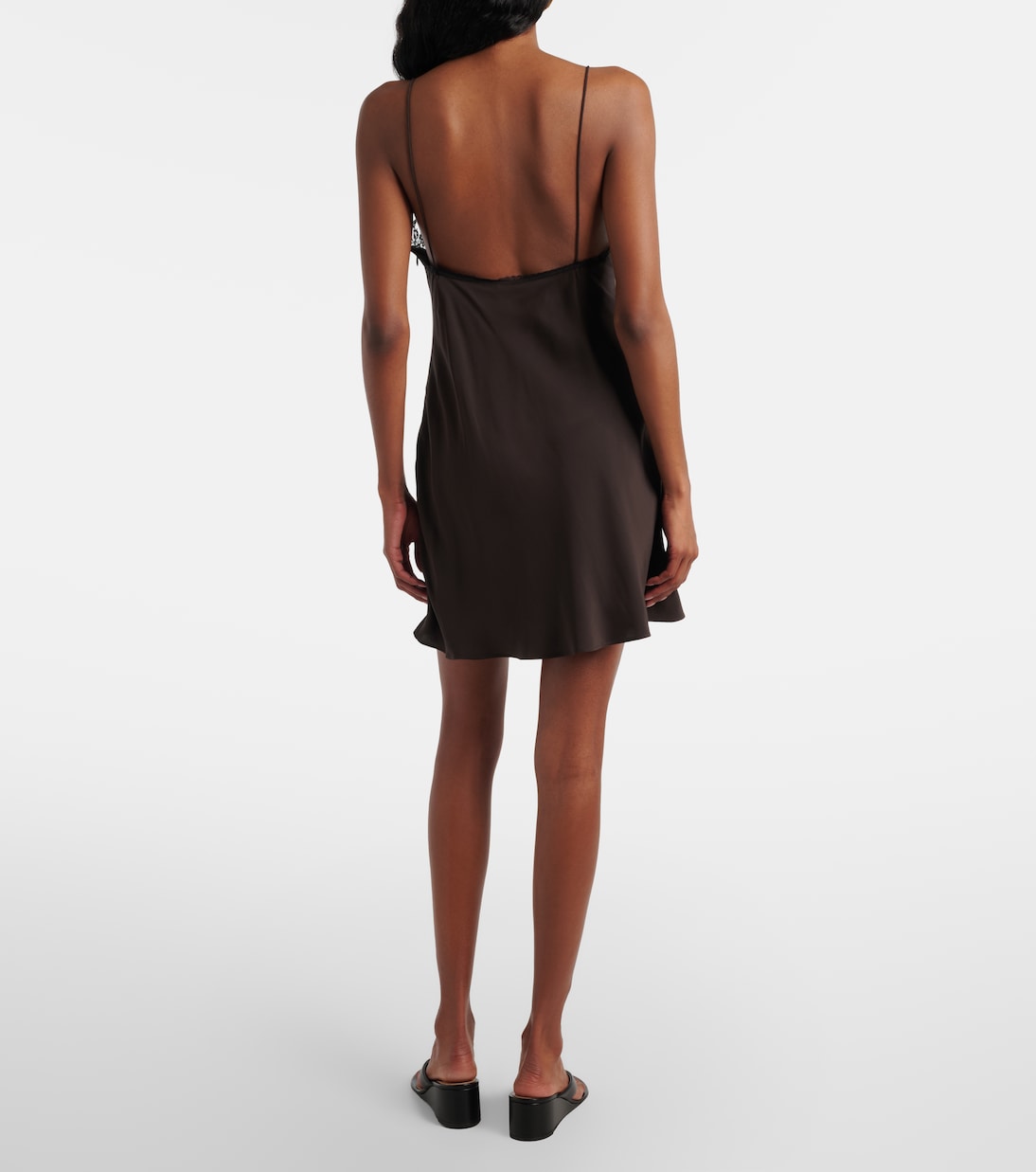 Lace-trimmed silk minidress | SIR