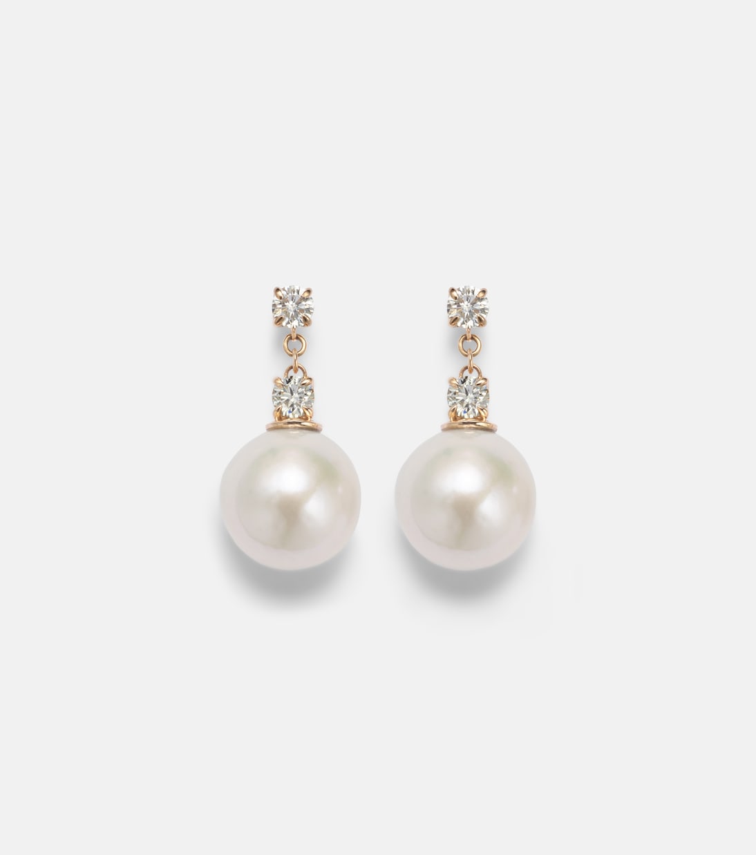Essential 14kt gold drop earrings with pearls and diamonds | Stone and Strand